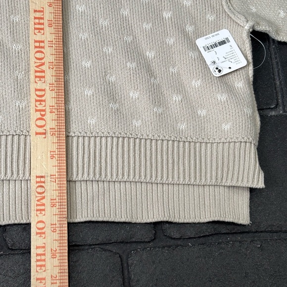 Free People Women’s Small Pattern Easy Street Crop Sweater Oatmeal Ivory NWT - Picture 8 of 9